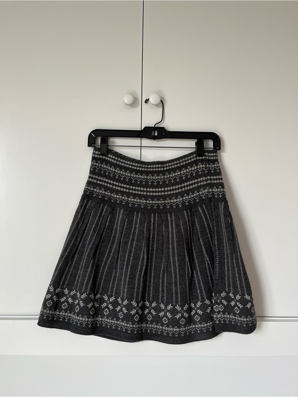 princess vera wang Black & Gray Patterned Skater Skirt